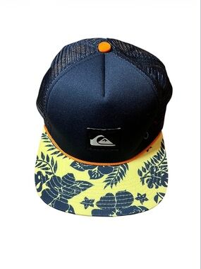 Quiksilver  Navy and Yellow Floral Trucker Hat